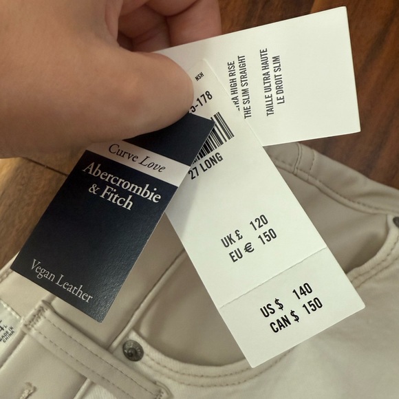 Abercrombie & Fitch The Slim Straight Ultra High Rise Curve Love Size 27 Long - Picture 7 of 9